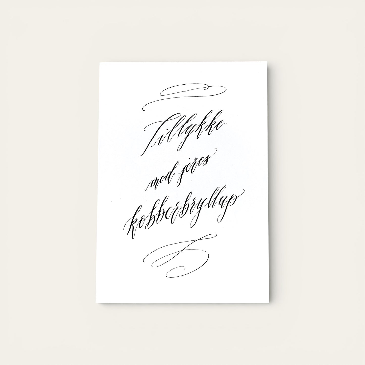 Håndskrevet kort - kobberbryllup