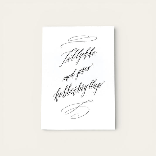 Håndskrevet kort - kobberbryllup