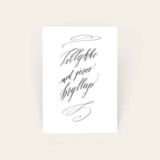 Håndskrevet kort - bryllup