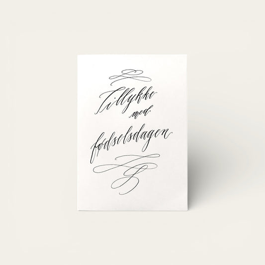 Håndskrevet kort - fødselsdag