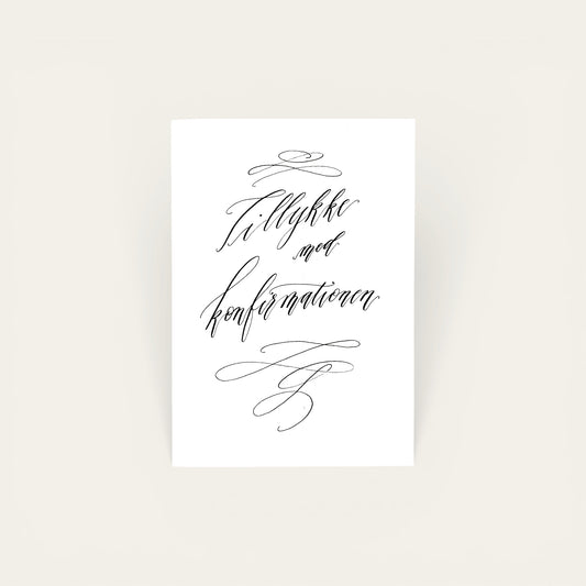 Håndskrevet kort - konfirmation