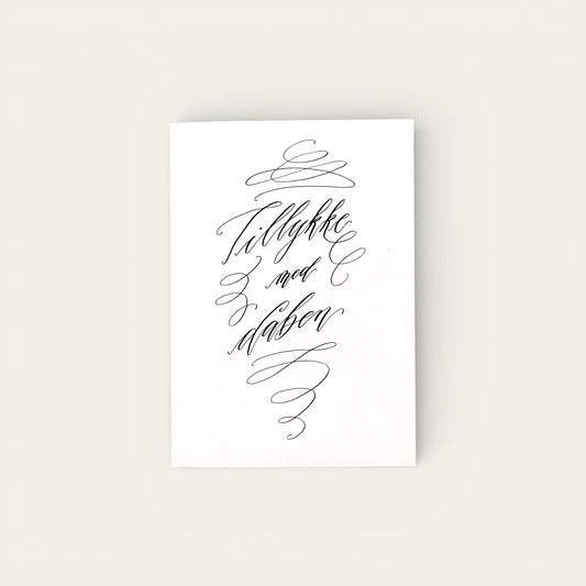 Håndskrevet kort - dåb