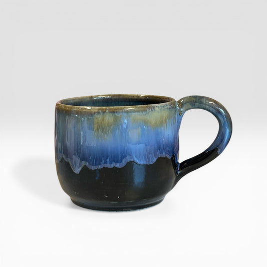 Krus med hank - sort/blå