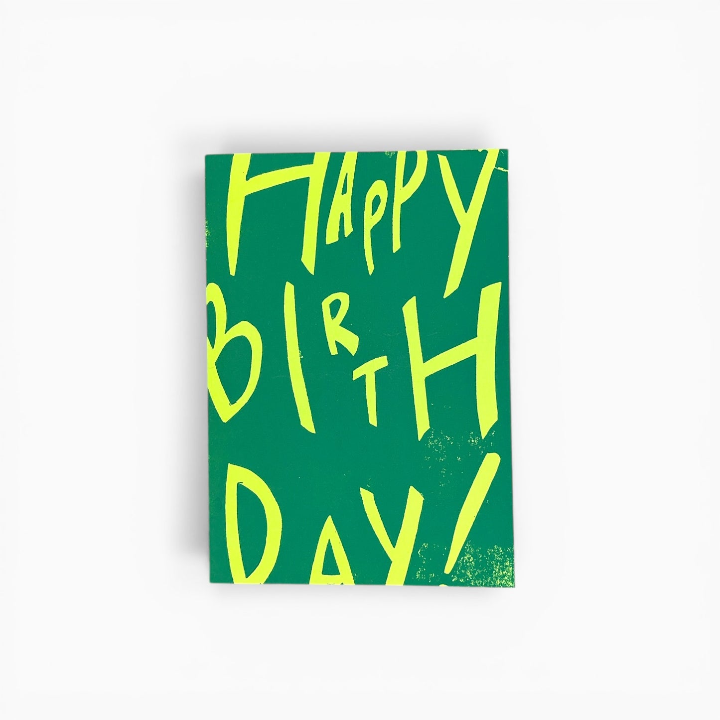 Happy birthday - kort I linoleums tryk