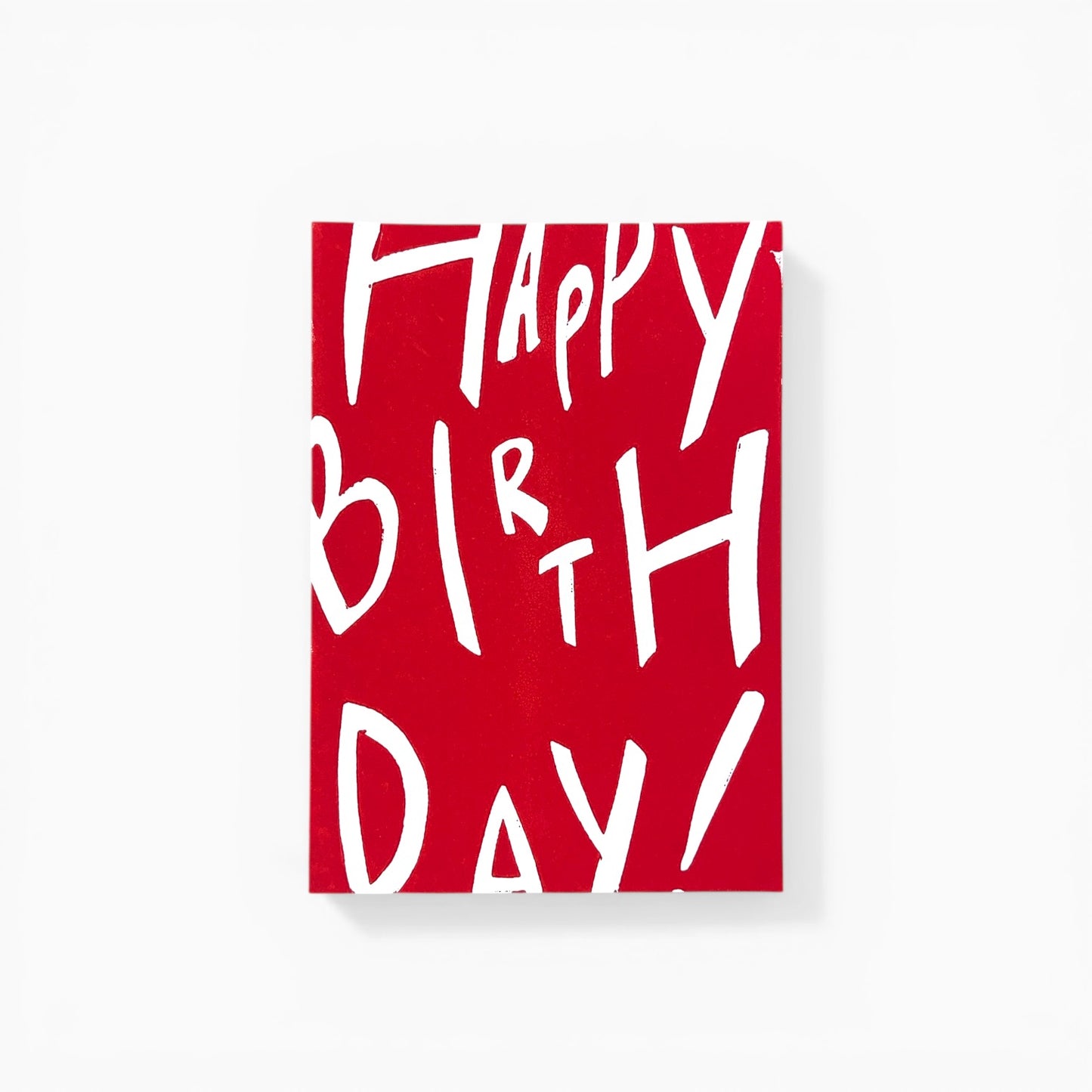Happy birthday - kort I linoleums tryk