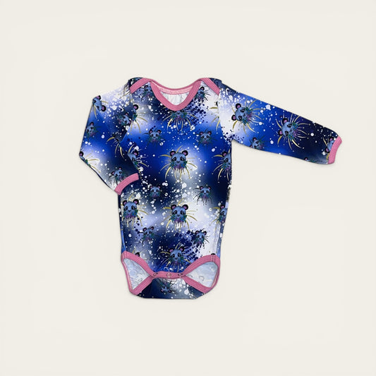Baby body – Blå panda (flere størrelser)