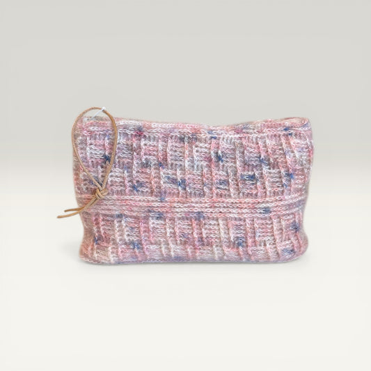 Luksus hæklet pung i silk mohair – Lyserød