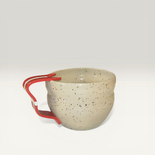 Keramikkrus med dannebrogshank – hånddrejet, 8 cm – Karlines Keramik