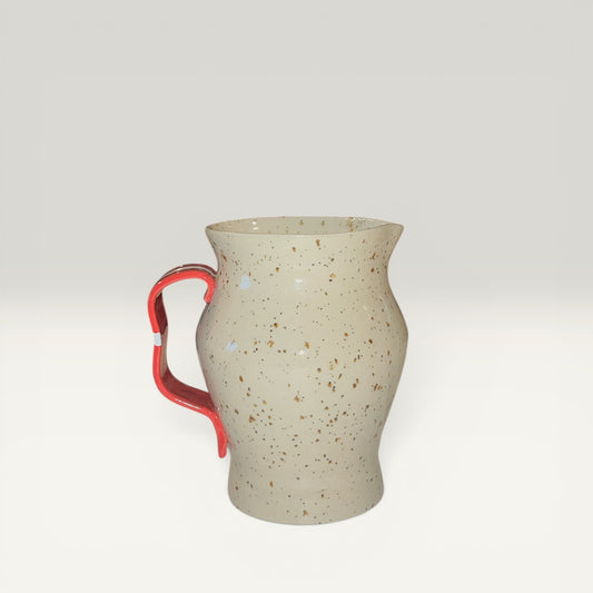 Keramikkande med dannebrogshank – hånddrejet, 13 cm – Karlines Keramik
