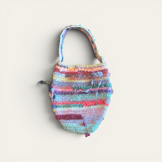 Hæklet totebag i pastelfarver – håndlavet af Møhlde