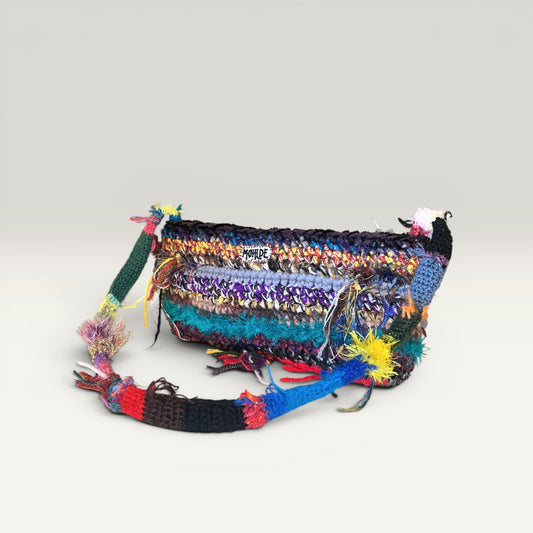 Hæklet håndtaske i klare farver – håndlavet af Møhlde