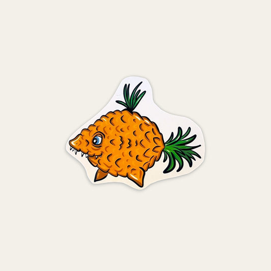 Sticker – ananas haj fra Hajland | Caths in Space Art