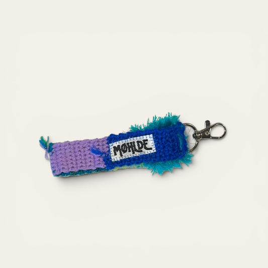 Hæklet wristlet - lilla/grøn/blå