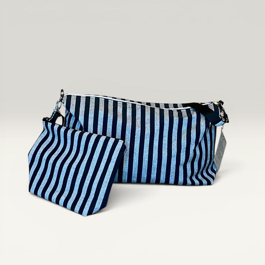Håndlavet boxy crossbody-taske med pung – Sort/grå | Jnortheved