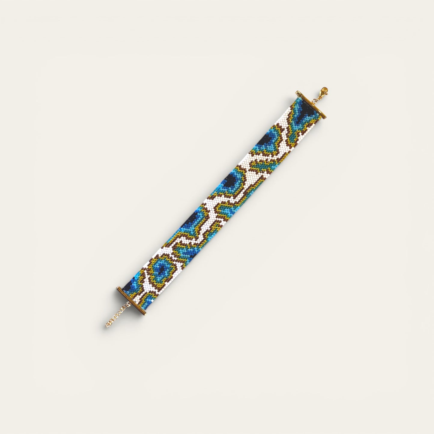 Armbånd i miyukiperler – blå geode | Sara Engel