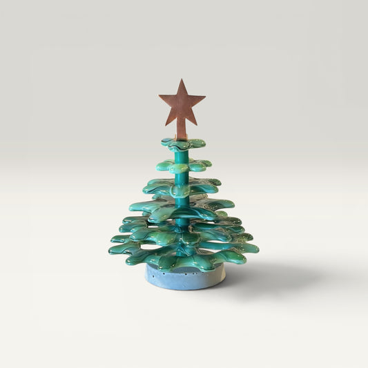Juletræ i glas – grøn med kobberstjerne | Great Fun Arts