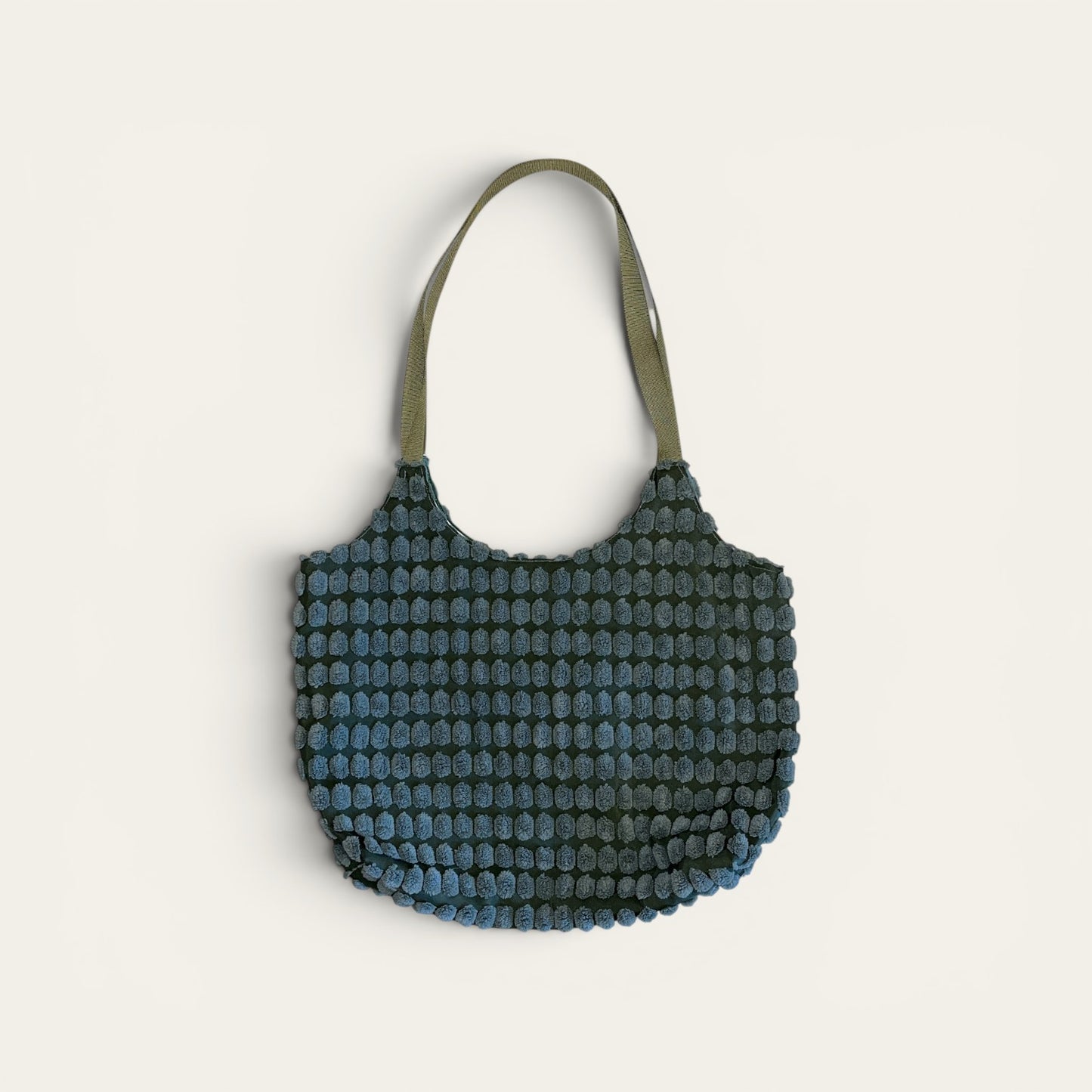 Vendbar totebag – støvet grøn/regnbue striber | JNorteved