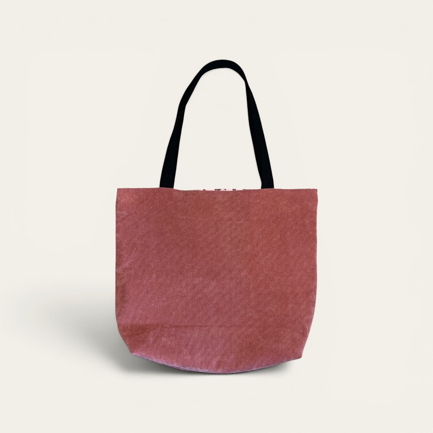 Vendbar totebag – Rosa fløjl/lyserøde blomster | JNorteved