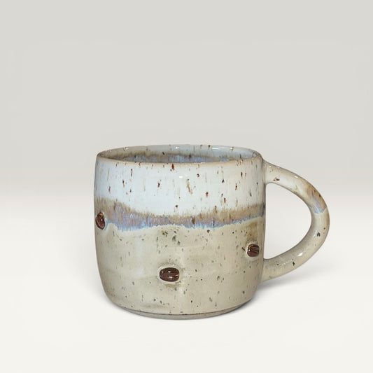 Håndlavet keramik krus med hank - Kaffebønne design