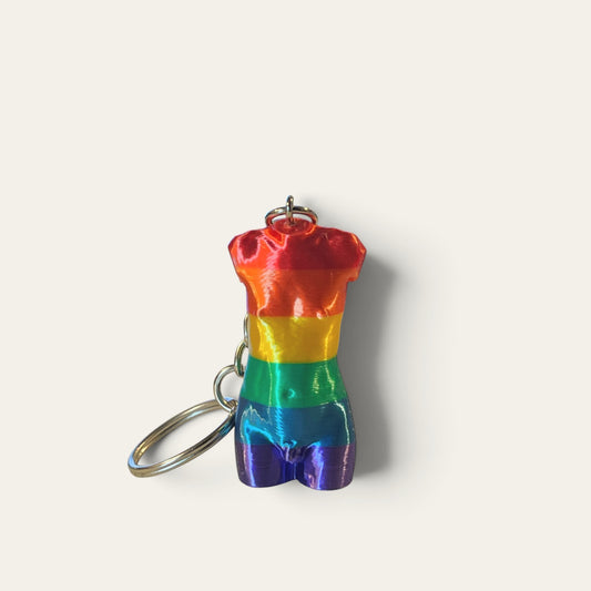 Torso nøglering – pride regnbue | Fatbulous Bodies