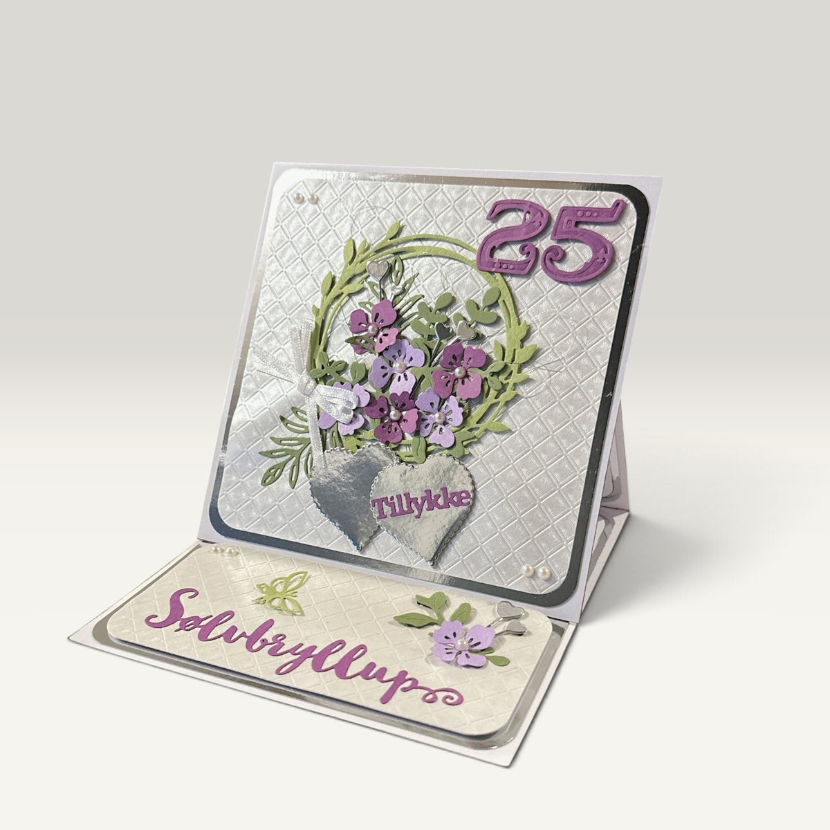 Kort til sølvbryllup – 25 år, med kuvert | Helle Simonsen