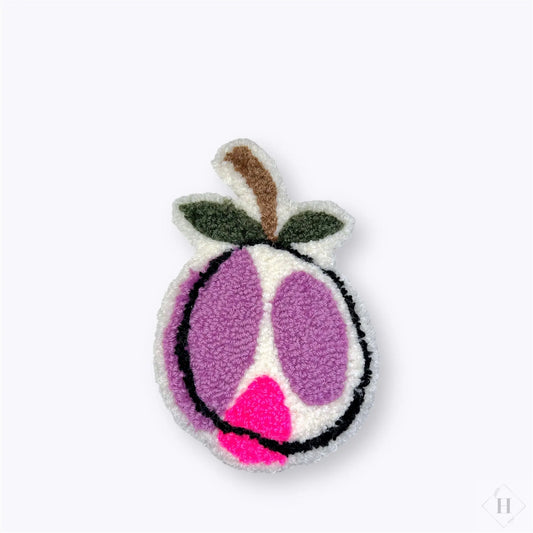 Tuftet vægophæng - lilla og neon pink æble m/blad Flair