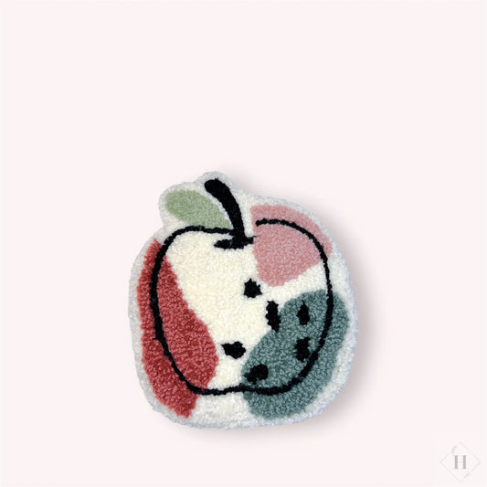 Tuftet vægophæng - rosa og grøn æble m/blad Flair