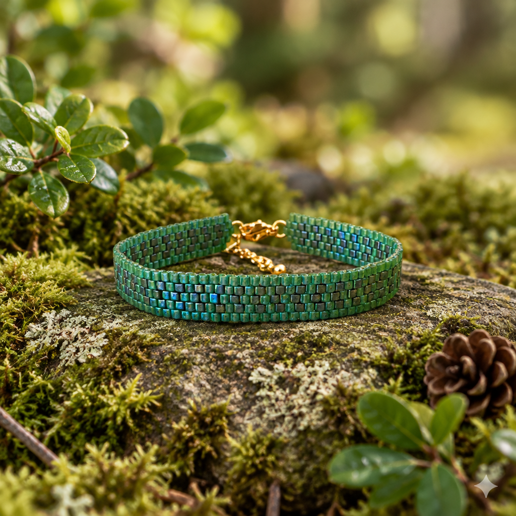 Armbånd grøn metallic Sara Engel – lifestyle