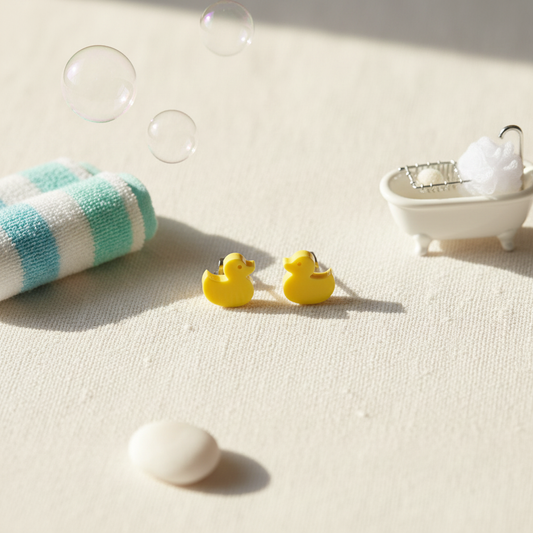 Badeand ørestikker – stylet produktbillede
