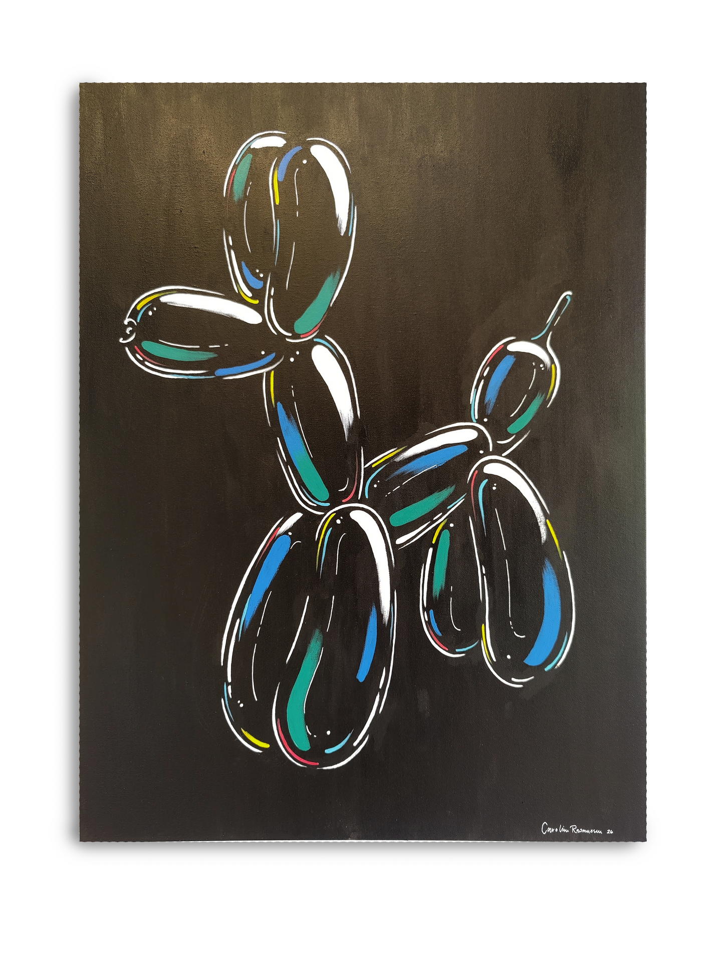 Boblehund - originalt maleri 60x80 cm