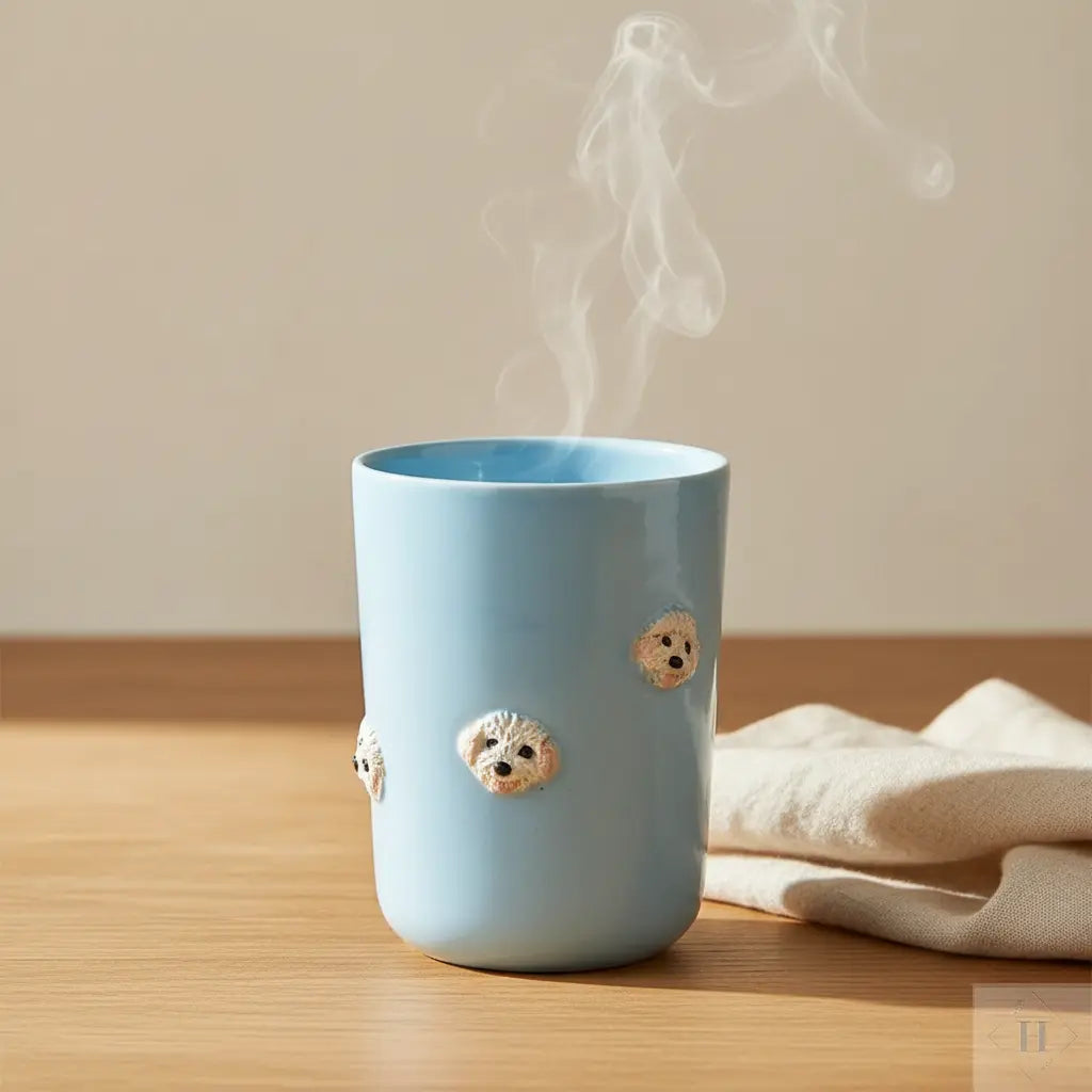 Ceramic cup with rising steam