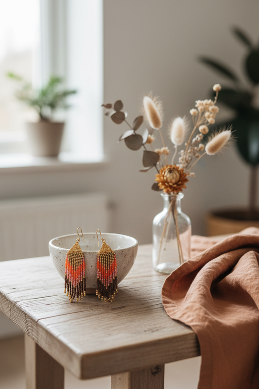 Frynseøreringe i miyukiperler – lifestyle