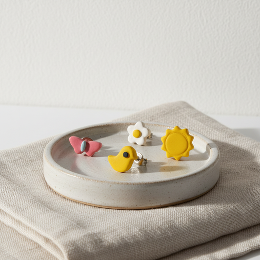 Håndlavede polymer clay ørestikkere fra Creatrivi – stylet