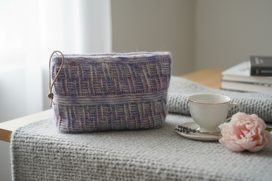 Luksus hæklet pung i silk mohair – Lilla