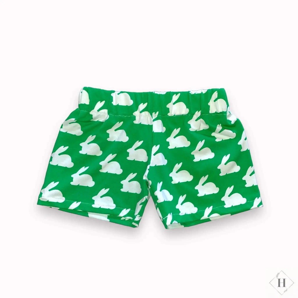 Børne shorts str 98/110 - grøn kanin HG Design