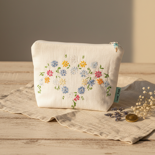 Pung med stramaj broderi