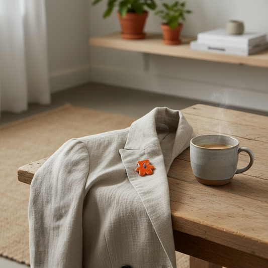 Lille broche i keramik