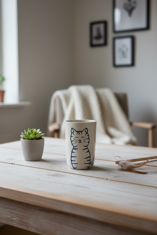Krus uden hank - blå kat
