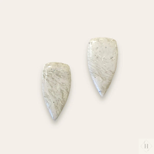 White statement dagger studs 244 Handmade Hygge