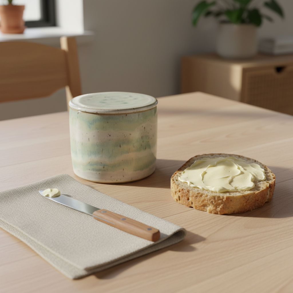 Smørklokke i lysgrøn glasur | Clay by Hornstrup
