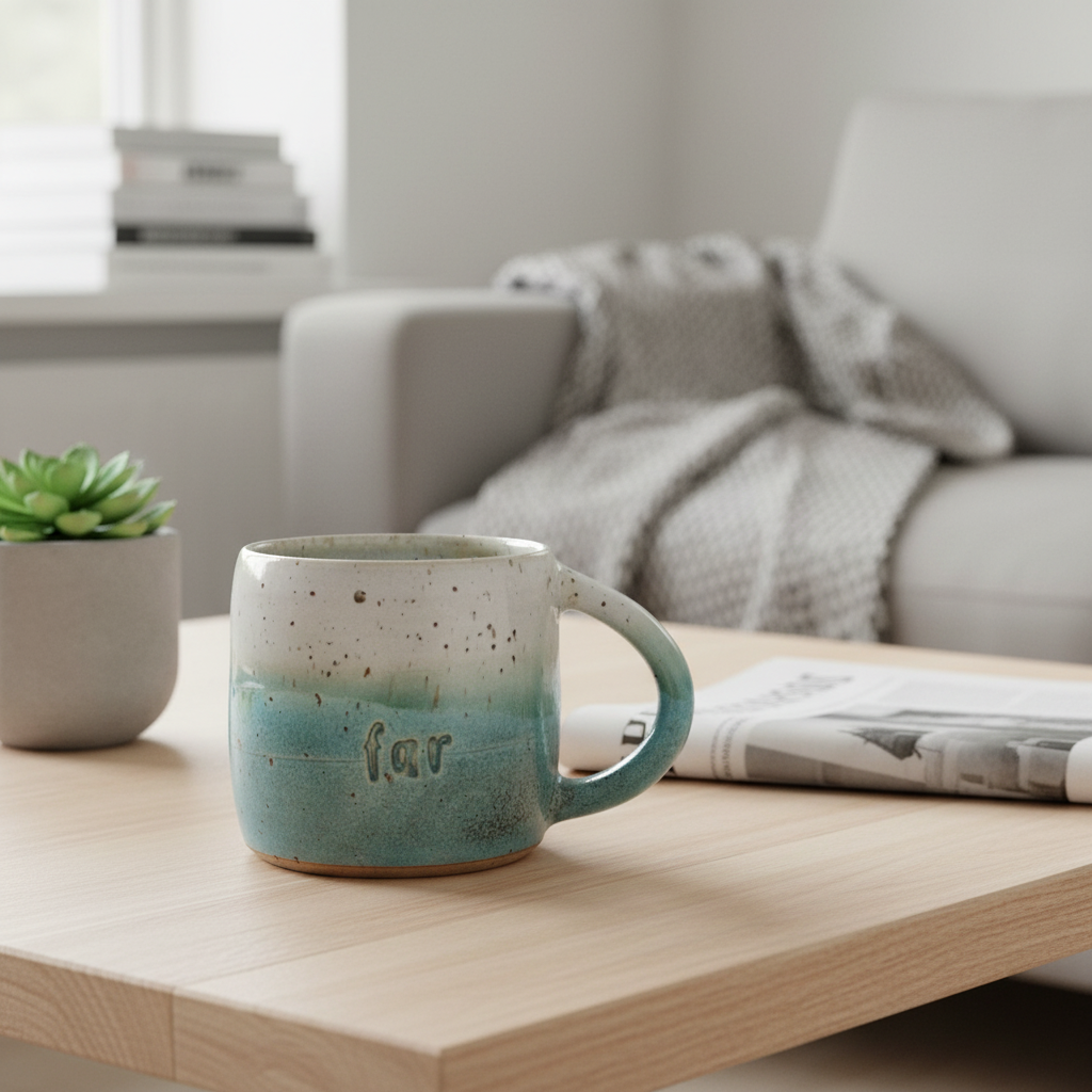Håndlavet keramikkrus med hank – "Far" | Clay by Hornstrup
