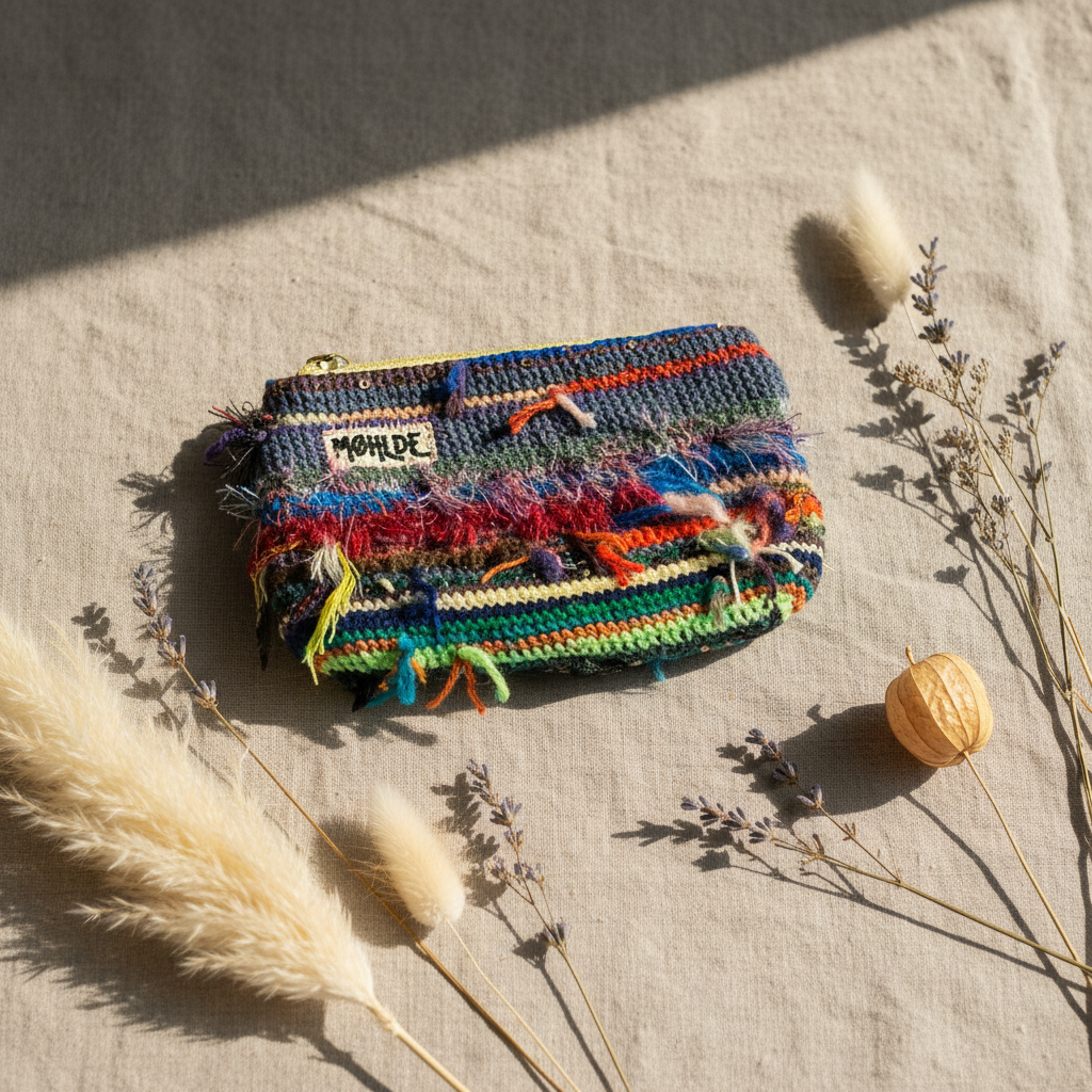 Hæklet pung i genbrugsgarn – Upcycled | Møhlde