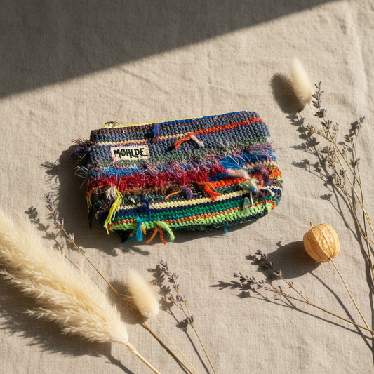 Hæklet pung i genbrugsgarn – Upcycled | Møhlde