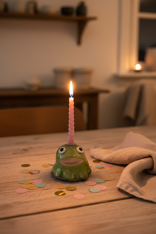 Kajkage i keramik med lys – Håndlavet figur af Pedersen
