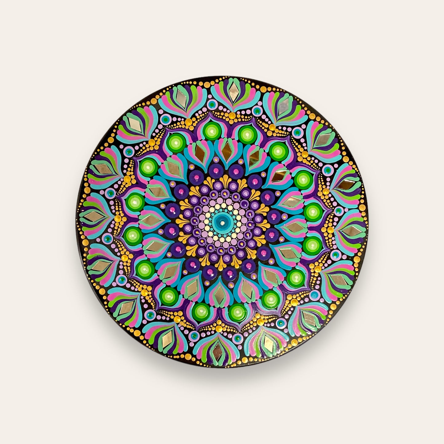 Dotart maleri på LP plade Zenjasworld