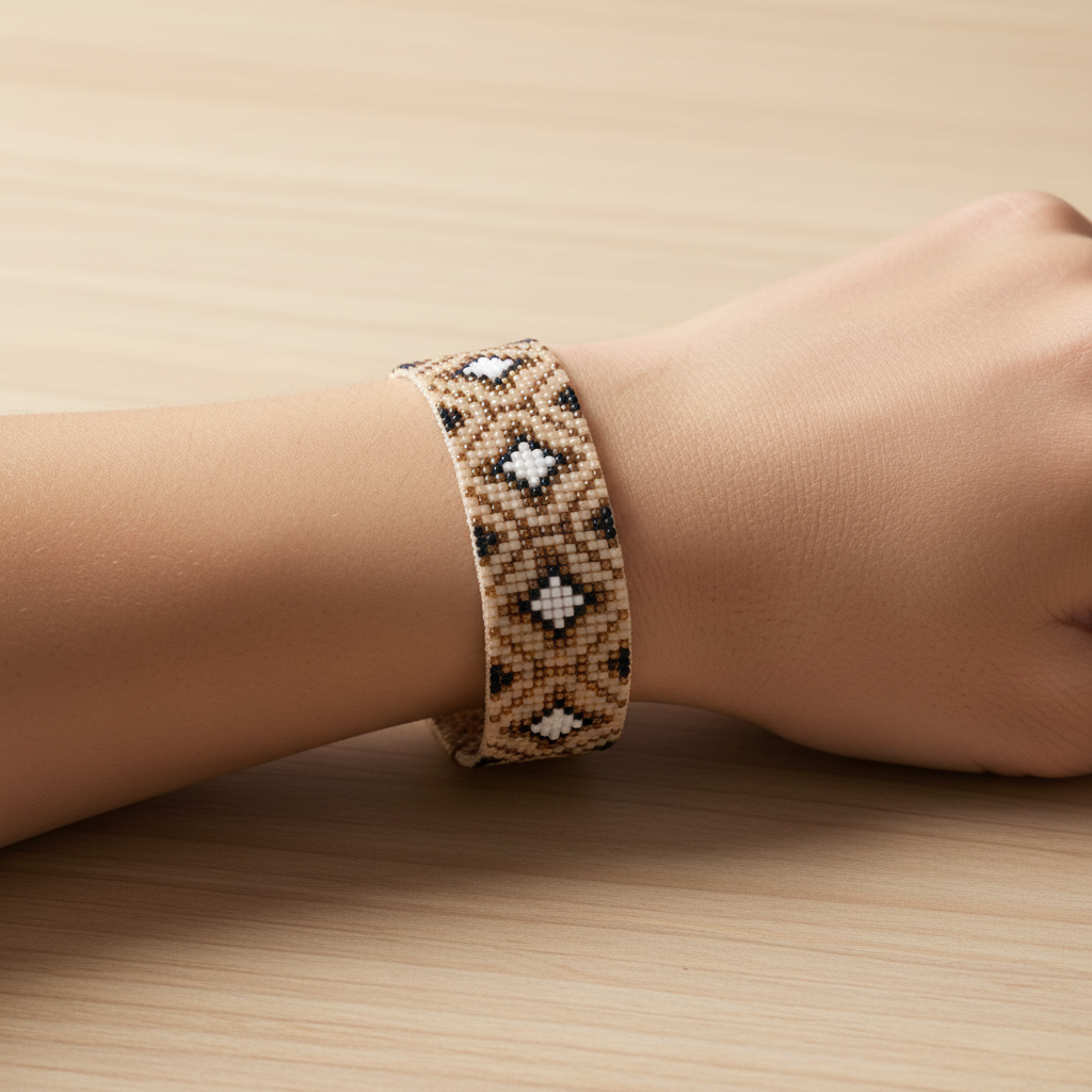 Armbånd i miyukiperler – brune nuancer | Sara Engel