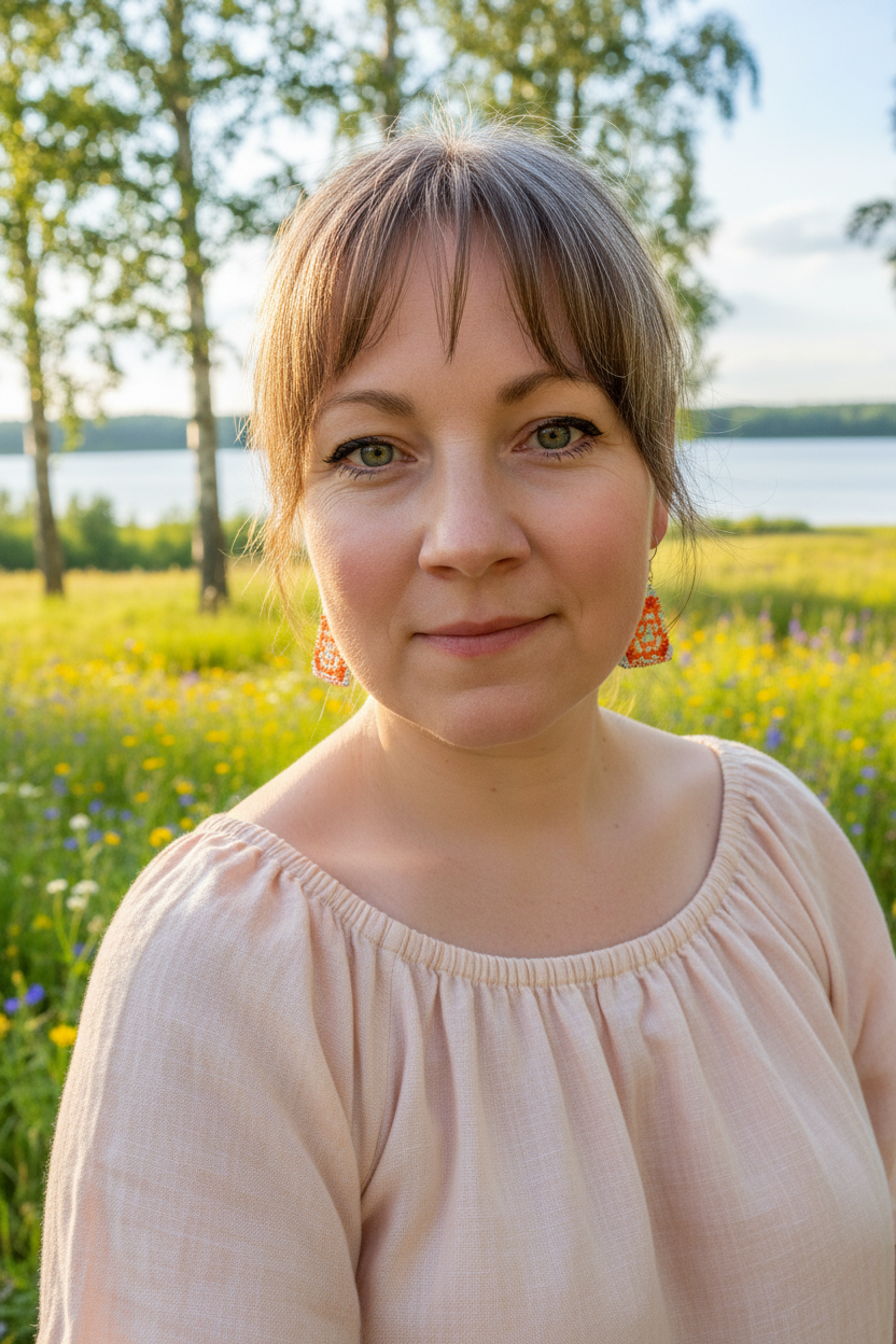 Store øreringe i miyukiperler – Orange trekanter | Sara Engel