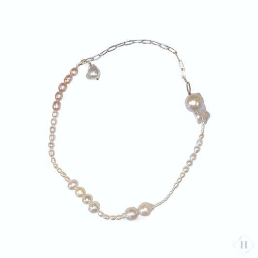Halskæde m/barok ferskvandsperler Gitte Bramm
