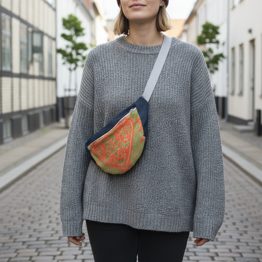 Stor bumbag i denim og frotté | JNortheved
