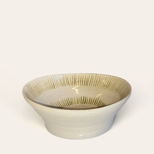 Keramik skål - grøn/beige